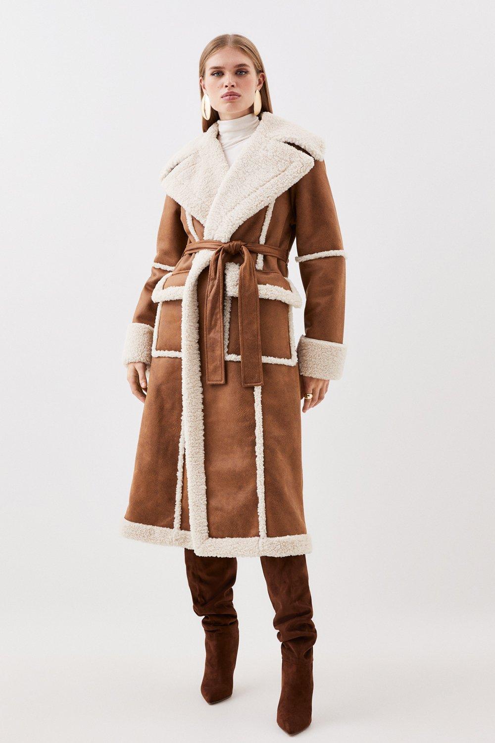 Karen millen outlet sheepskin coat