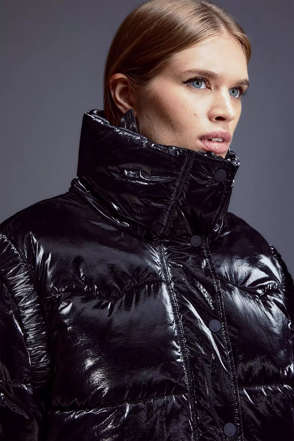 High Shine Hooded Puffer Jacket