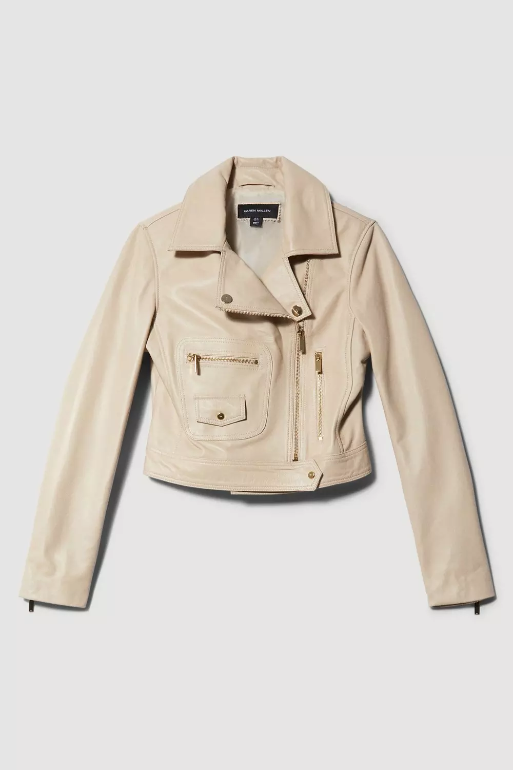 Karen millen shop cream leather jacket