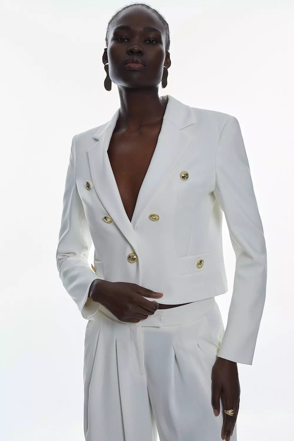 White discount tailored jacket