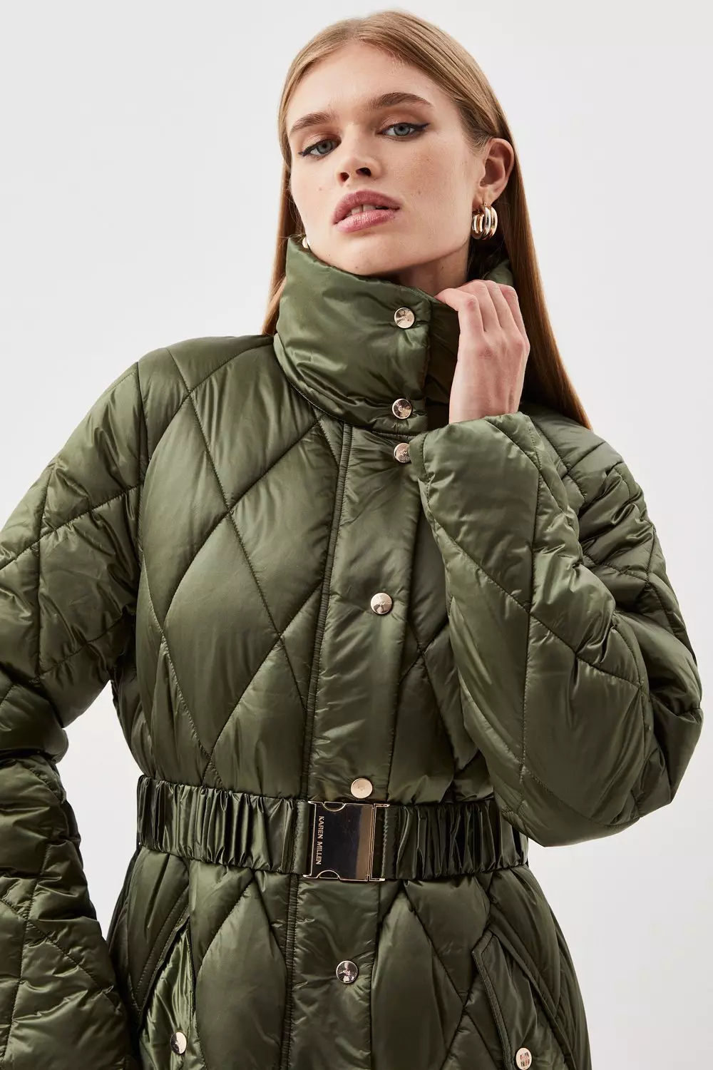 Khaki best sale puffa jacket