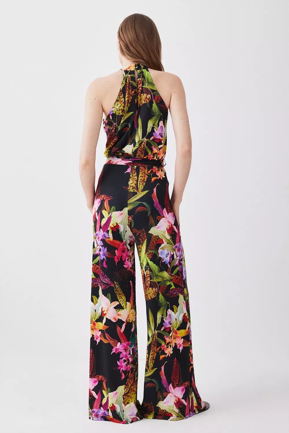 Karen millen sales floral silk jumpsuit