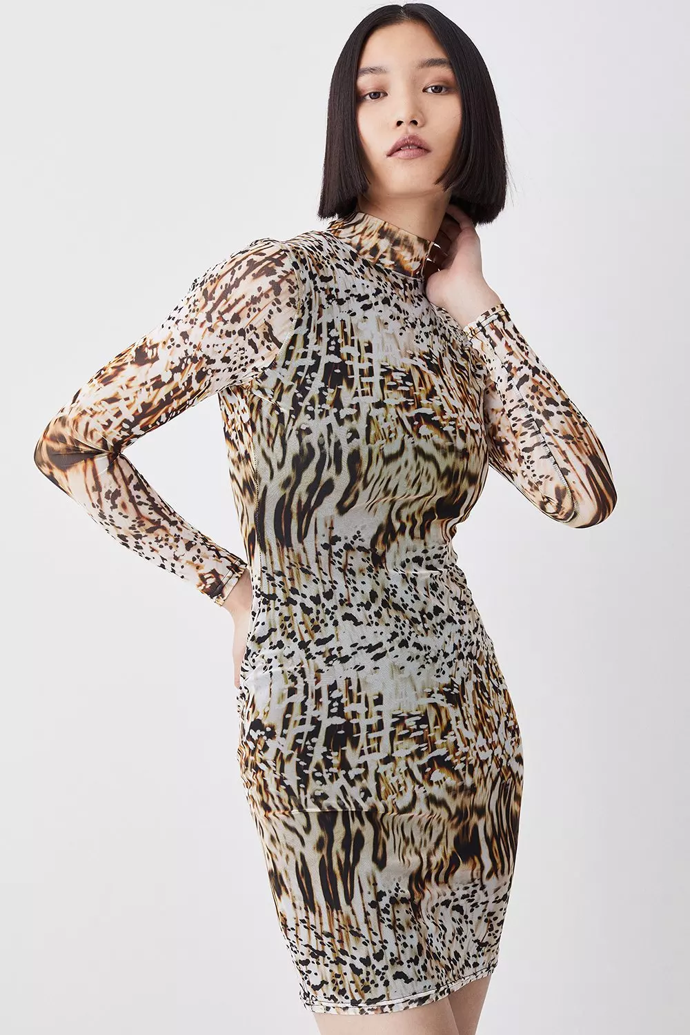 Karen millen leopard cheap mini dress