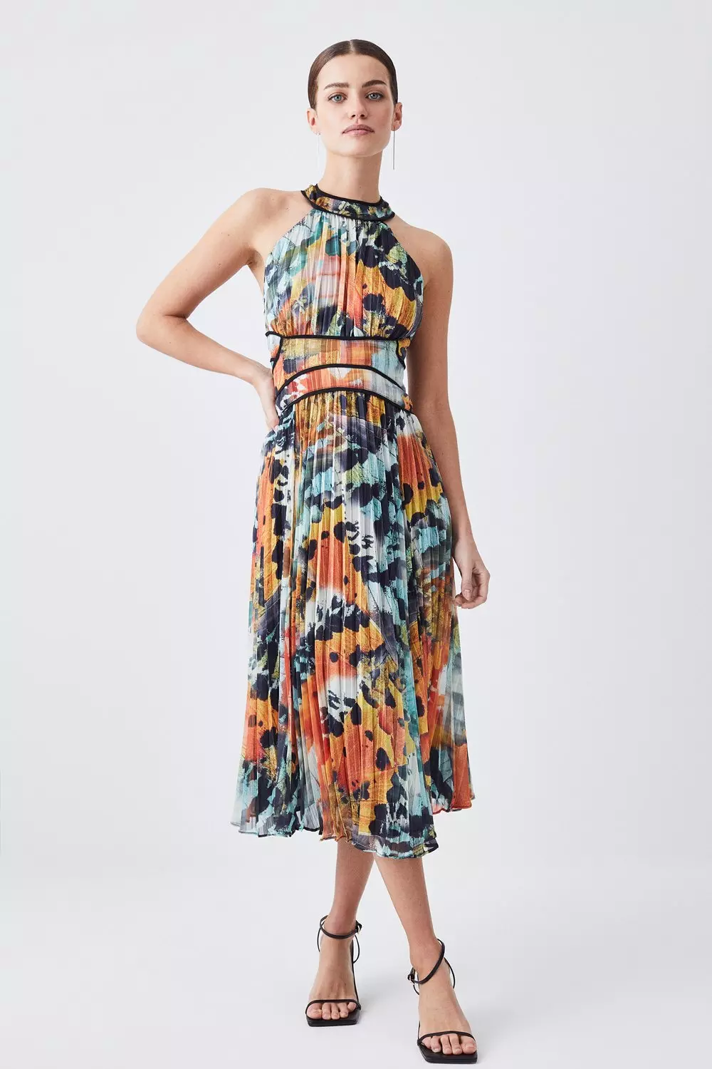 Karen millen outlet pleated floral dress