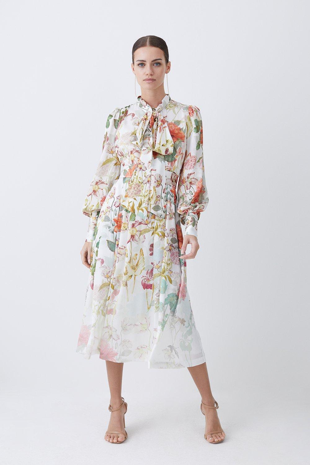 Chiffon floral hotsell midi dresses