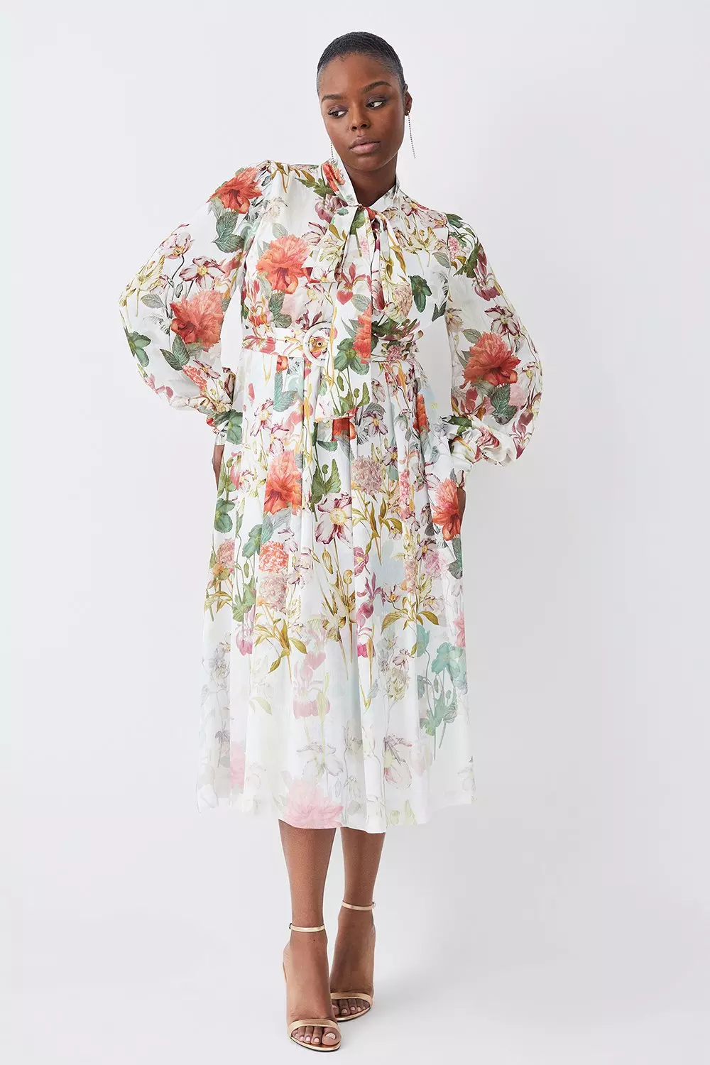 Karen millen outlet white floral dress