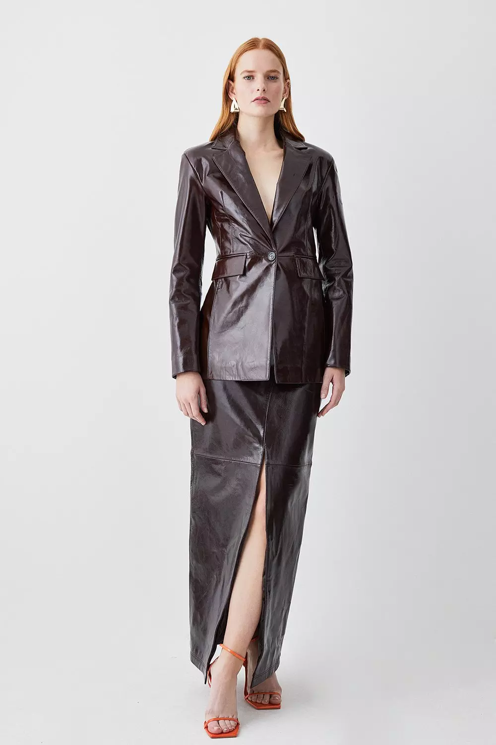 Patent leather sale with suit