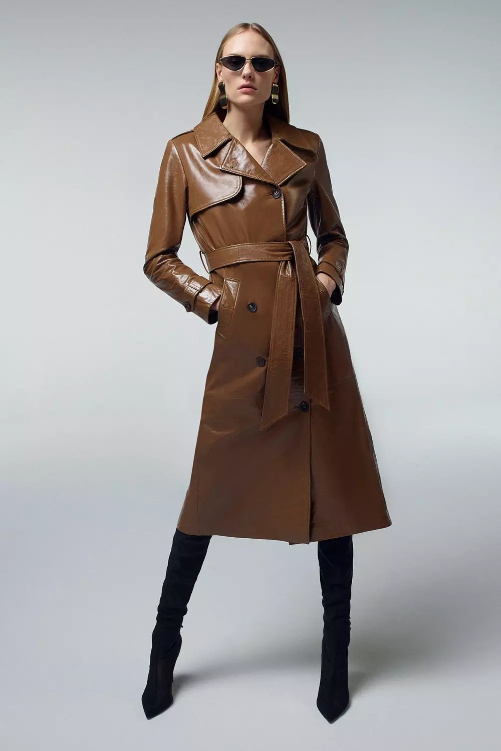 Patent Leather Trench Coat | Karen Millen