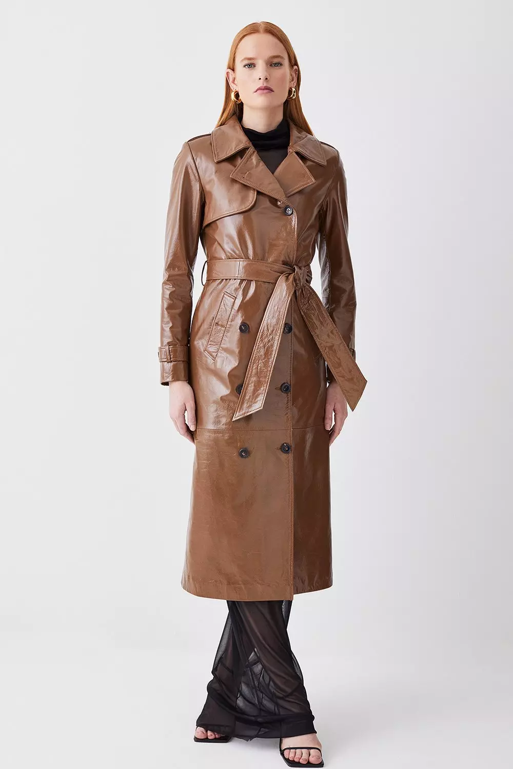 Patent Leather Trench Coat | Karen Millen