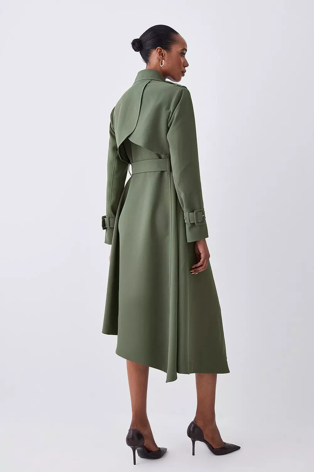 Tailored Asymmetric Hem Trench Coat | Karen Millen