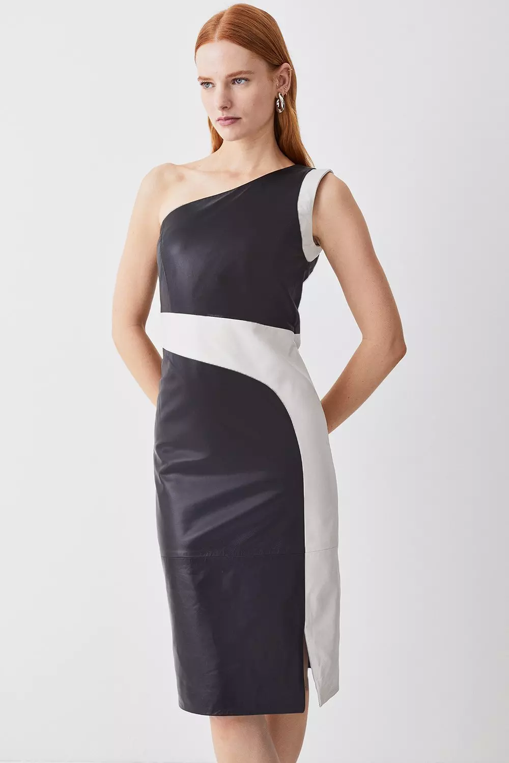 Karen millen black one shoulder dress sales