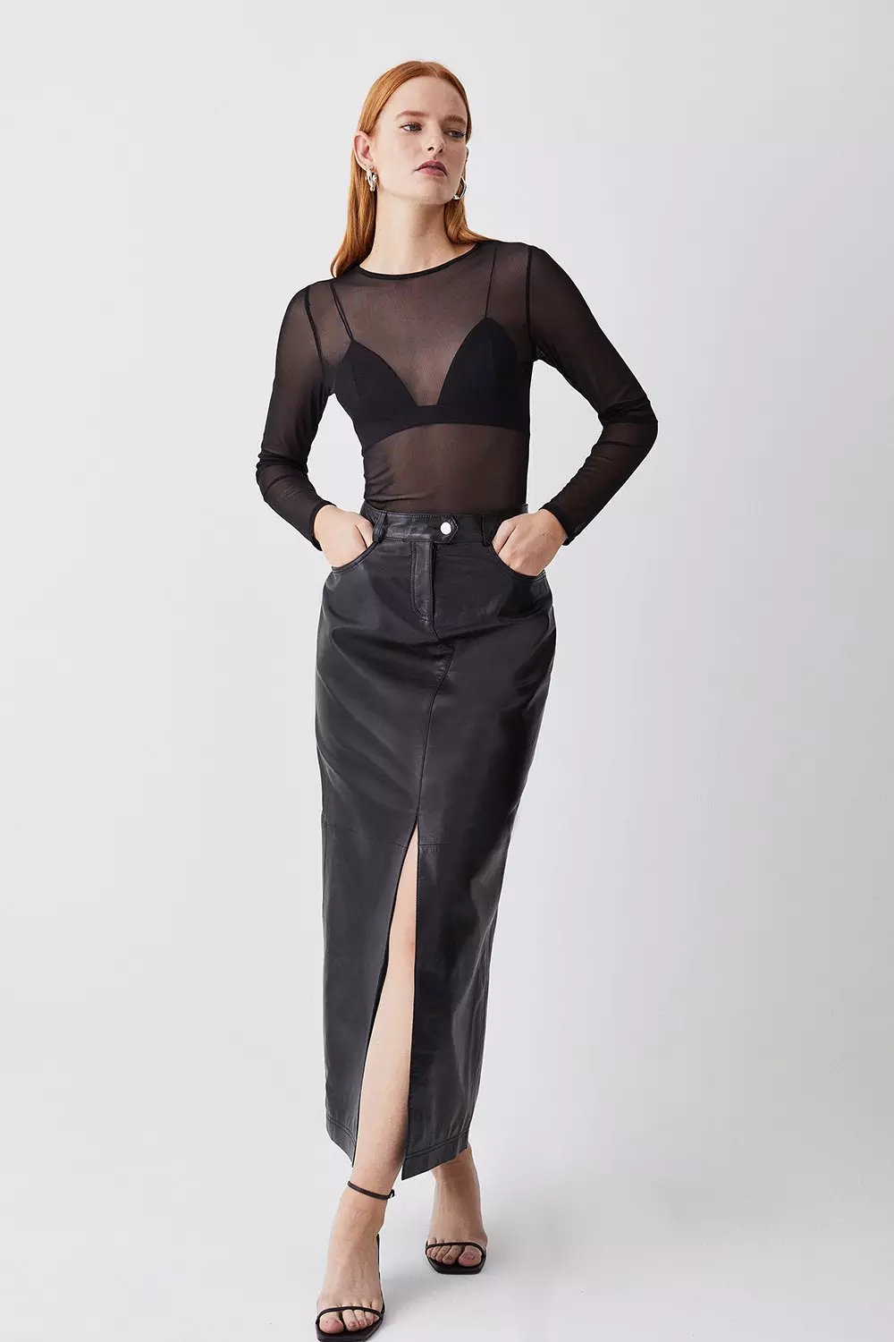 Faux leather skirt outlet karen millen