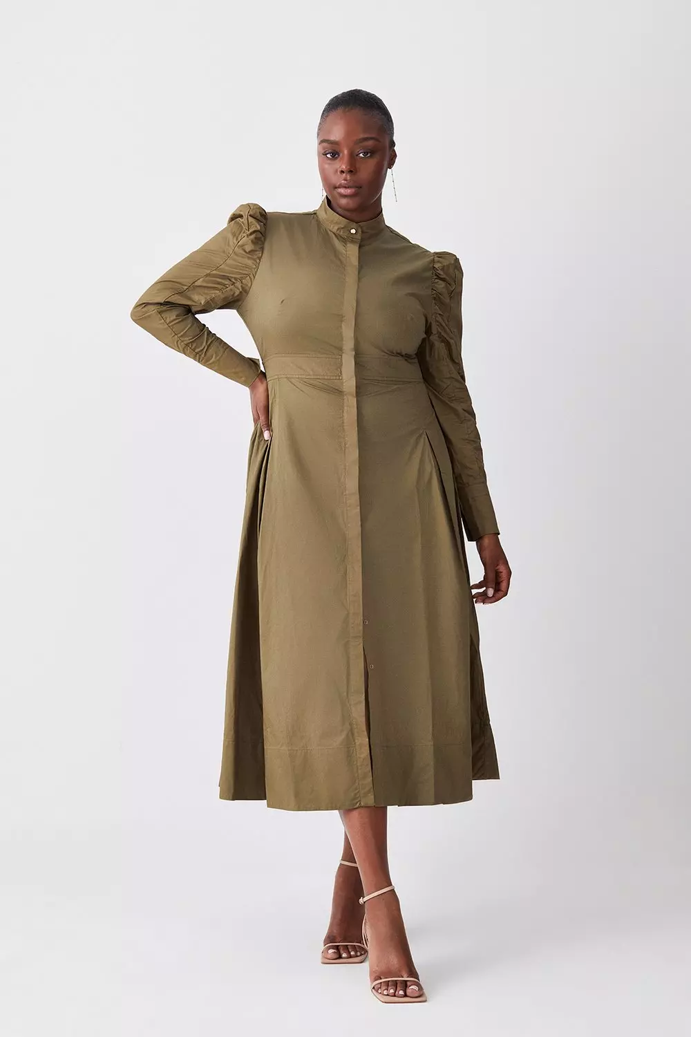 Lydia Millen Plus Size Cotton Woven Midi Dress