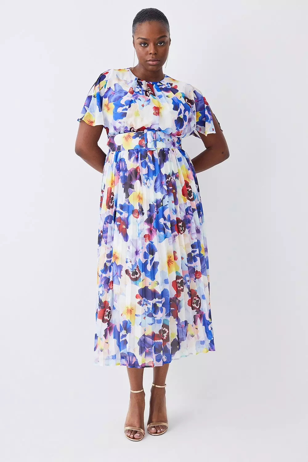 Floral midi 2025 dress plus size