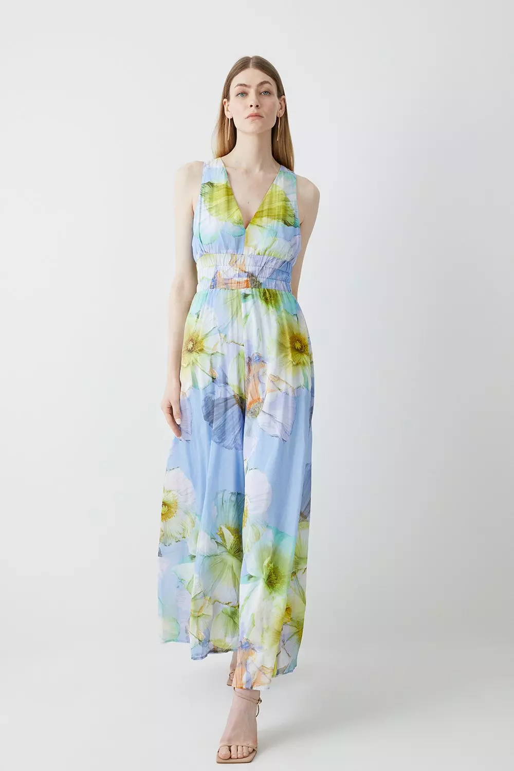 Karen millen floral sales silk jumpsuit