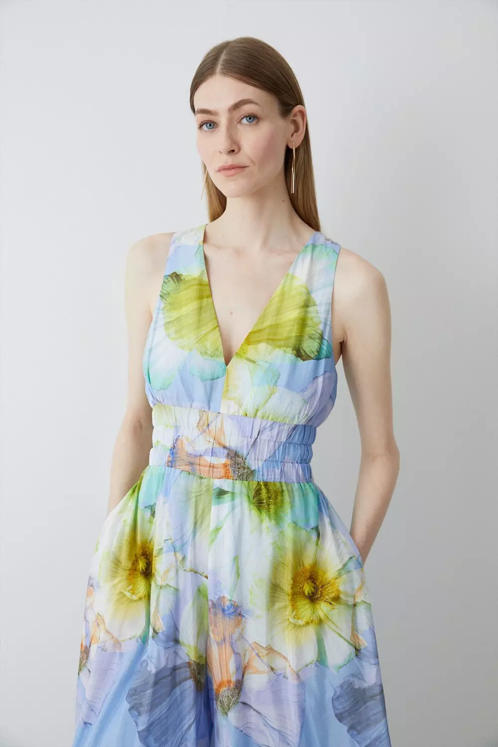 Karen millen floral silk 2024 jumpsuit