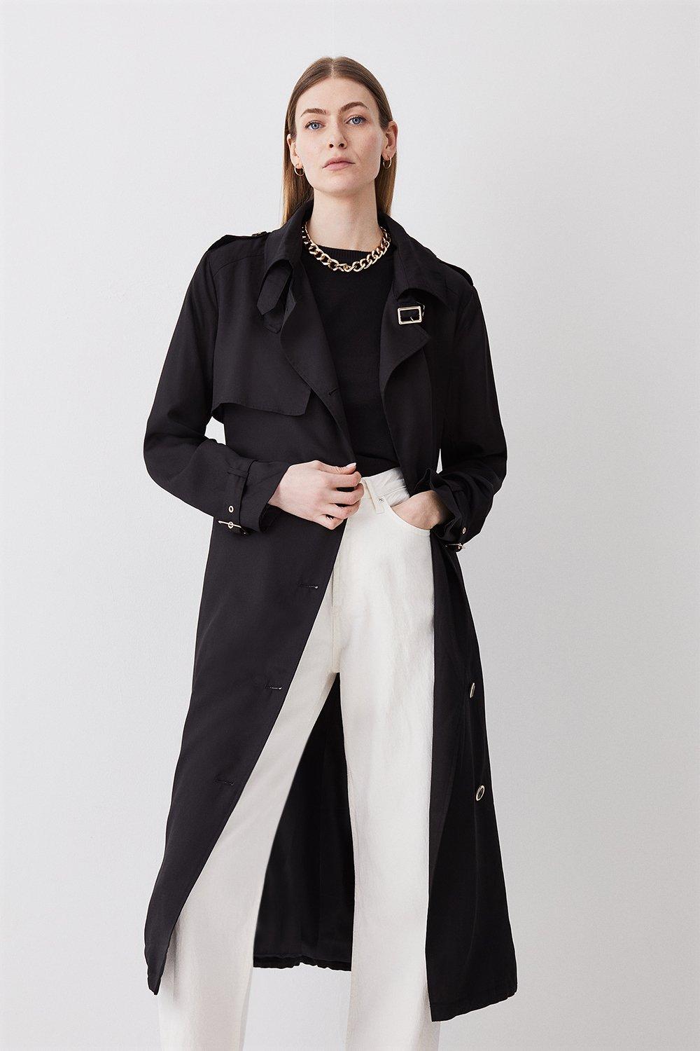 Topshop black trench clearance coat