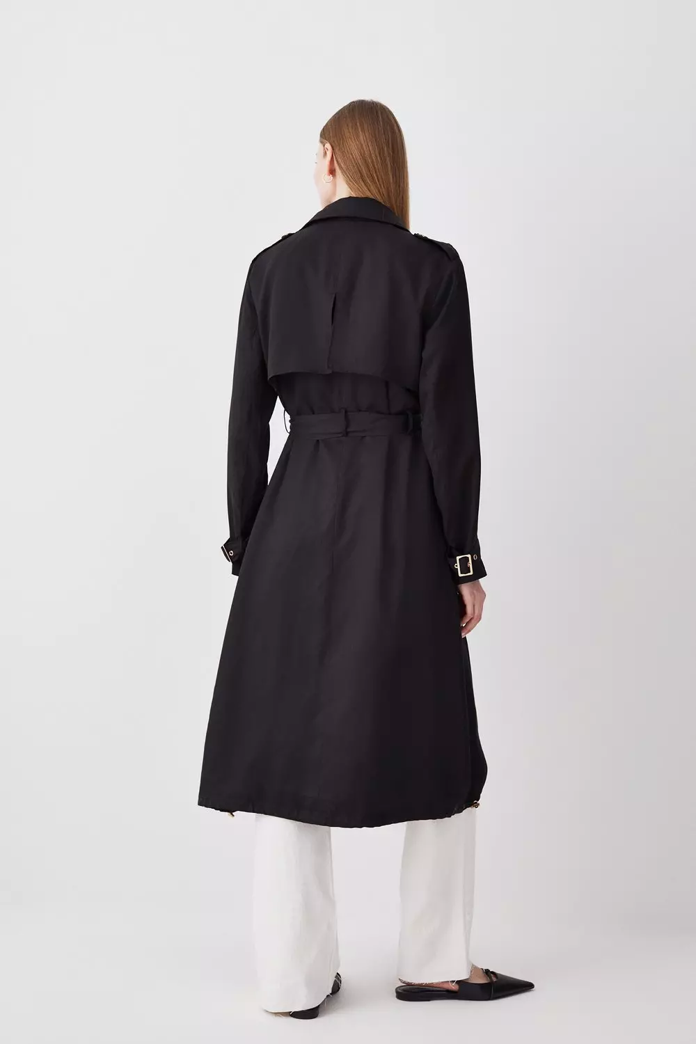 Dark Grey Belted Trench Coat