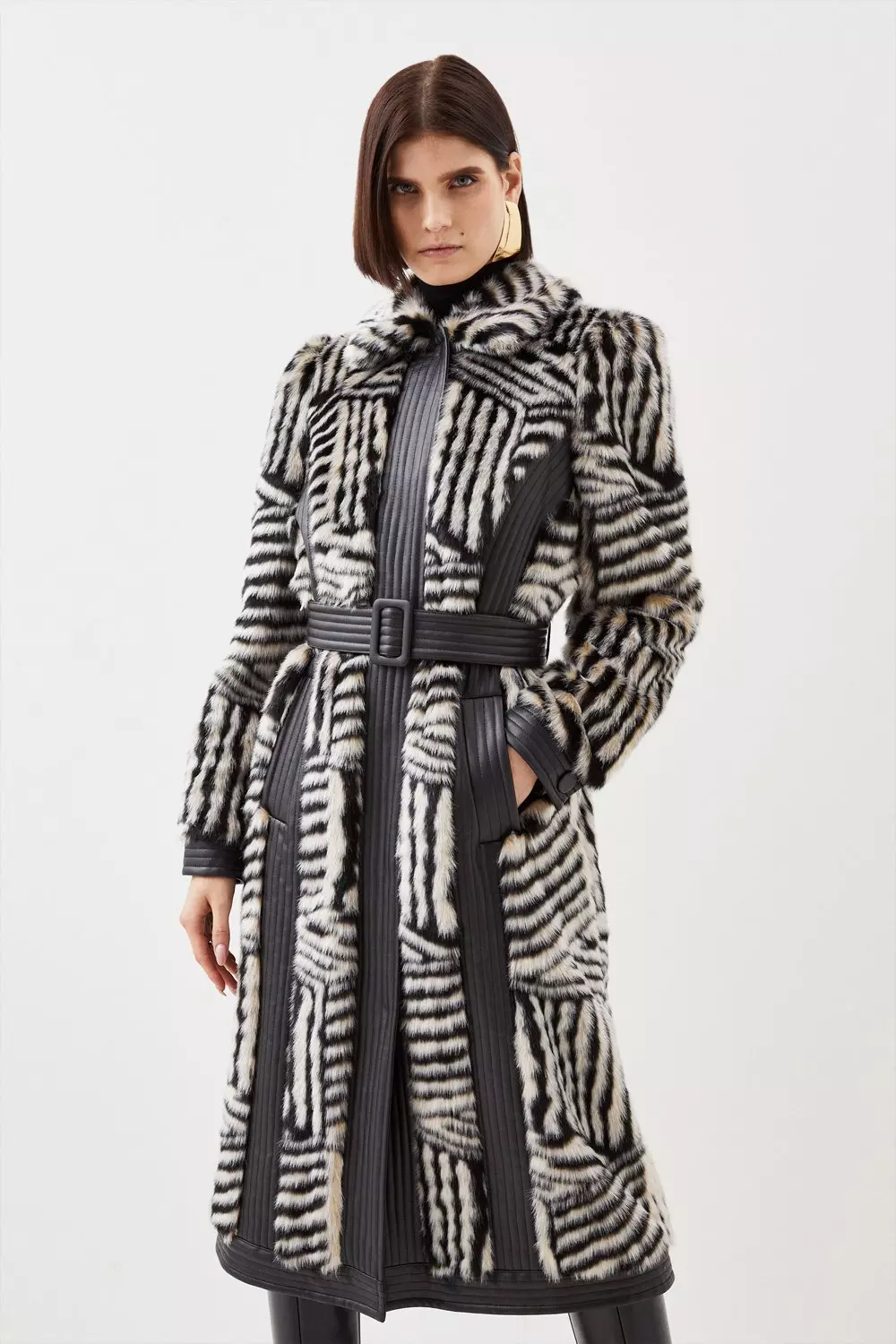 Karen millen faux outlet fur coat