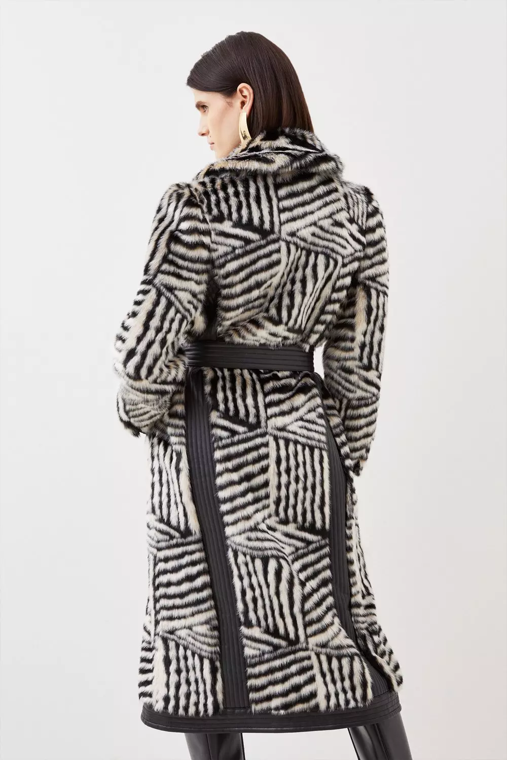 Contrasting Stripes Mink Jacket - READY-TO-WEAR