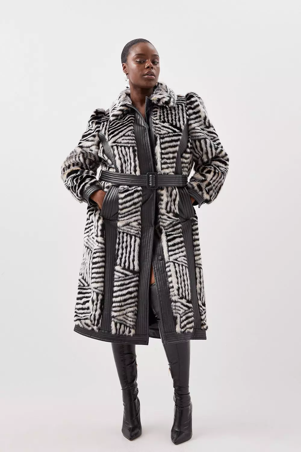 Karen millen fur on sale coat