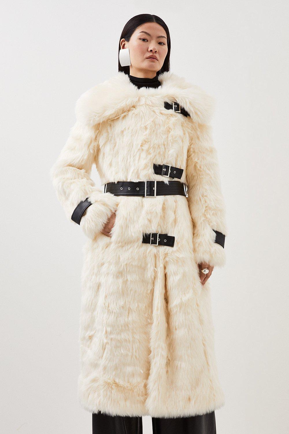 Faux Fur Luxury Long Sleeve Robe / Coat Off White – Makymo