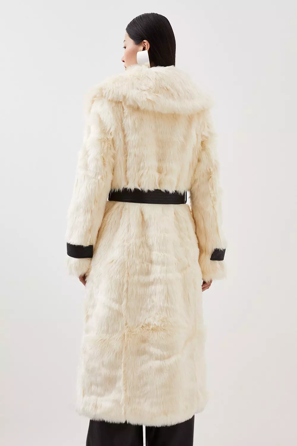 Maxi faux fur outlet coat with hood