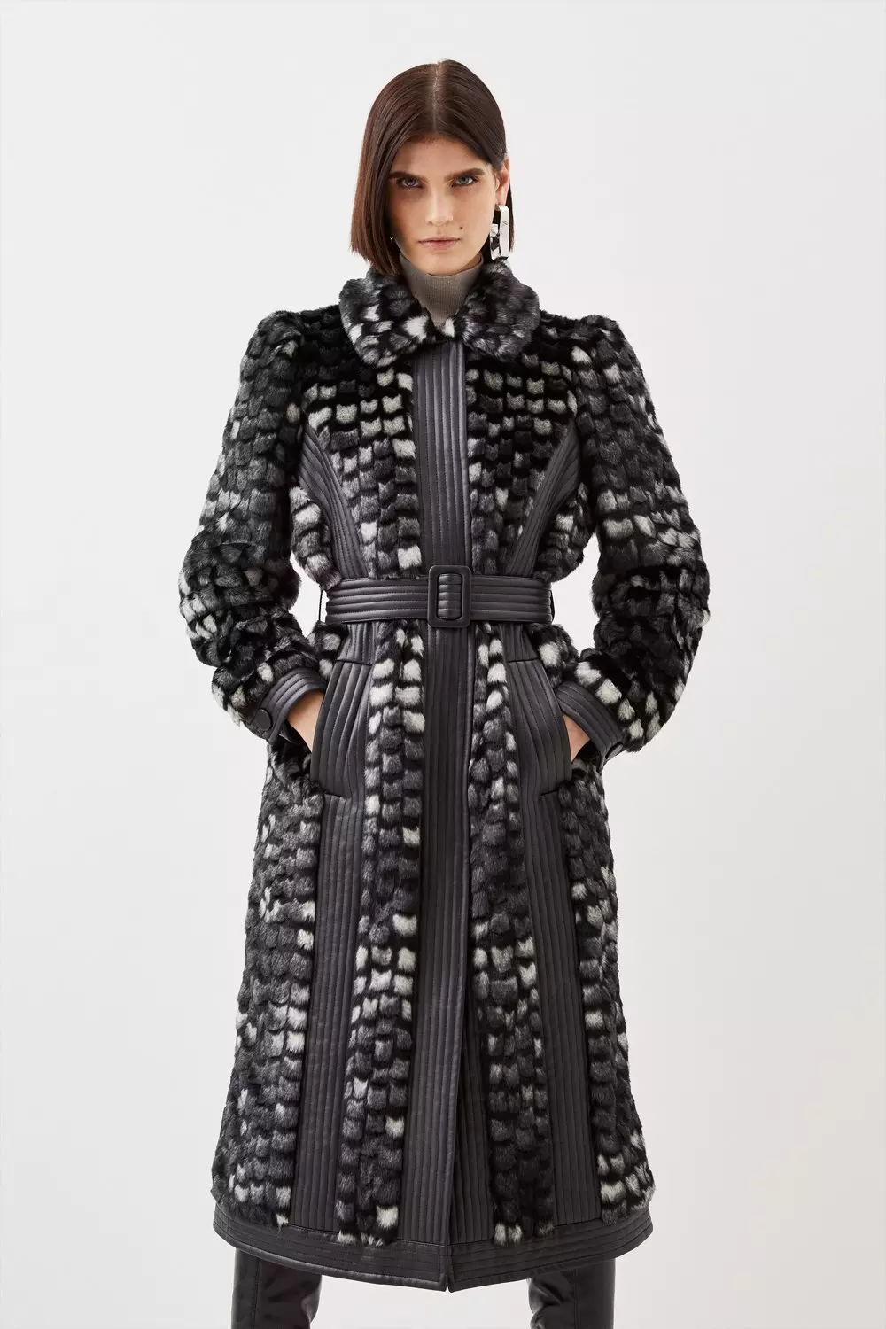 Karen millen faux outlet fur coat