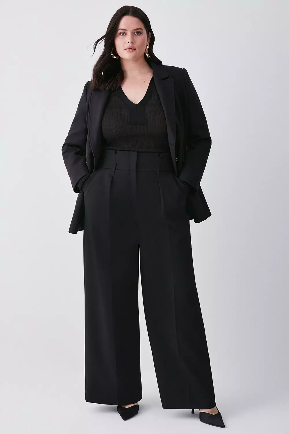 View our High Waisted Wide Leg Pant and shop our selection of designer women'…   Wide leg pants outfit, High waisted wide leg pants, Wide leg pants outfit plus  size