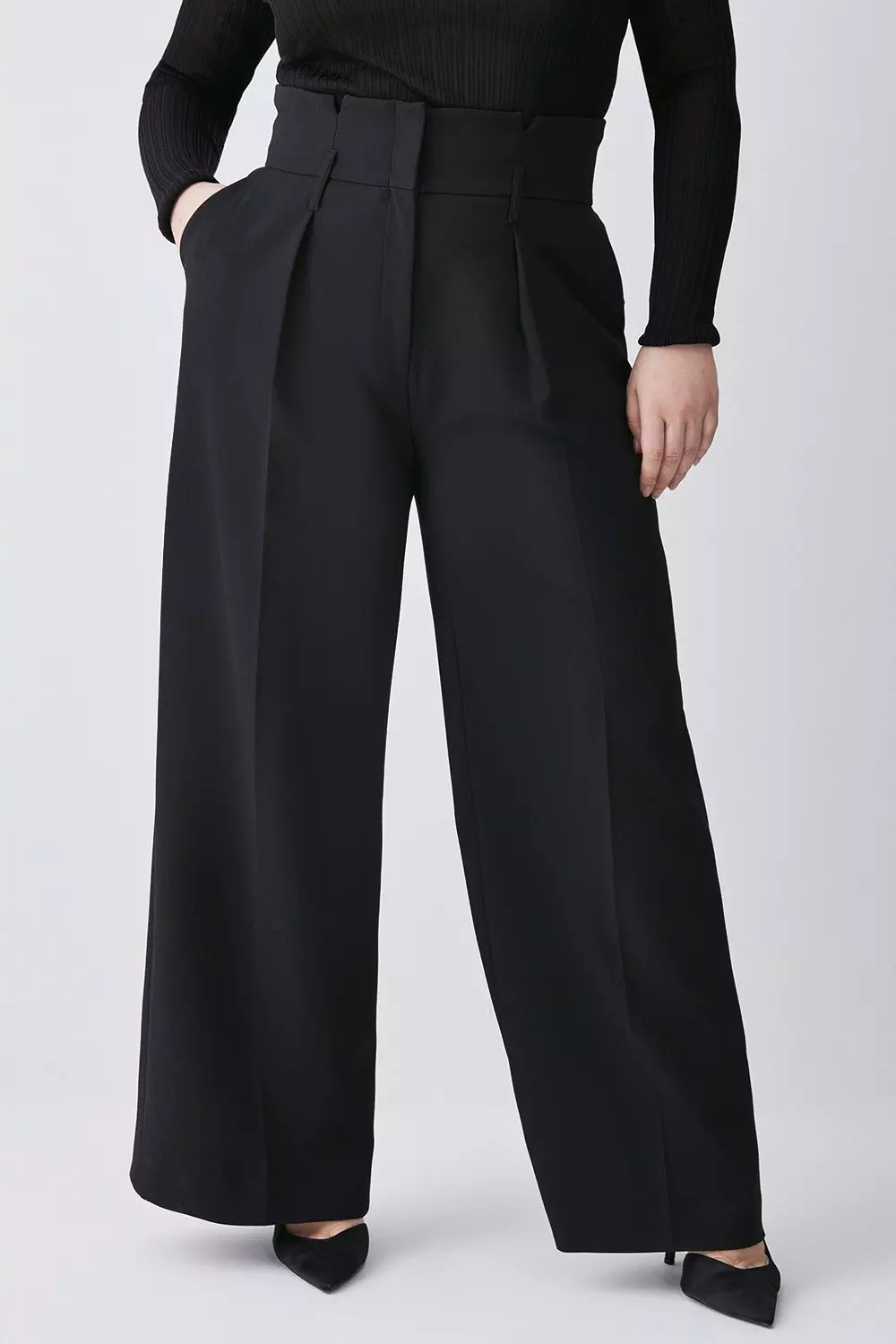 Petite High-Waisted Wide-Leg Pant - Premium Stretch