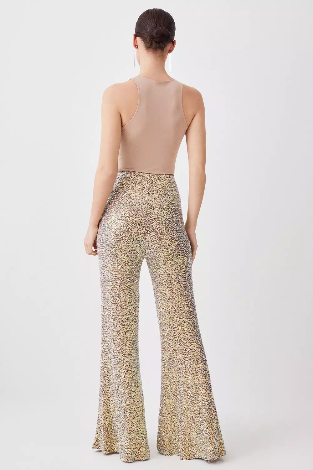 Petite Sequin Wide Leg Pants | Karen Millen