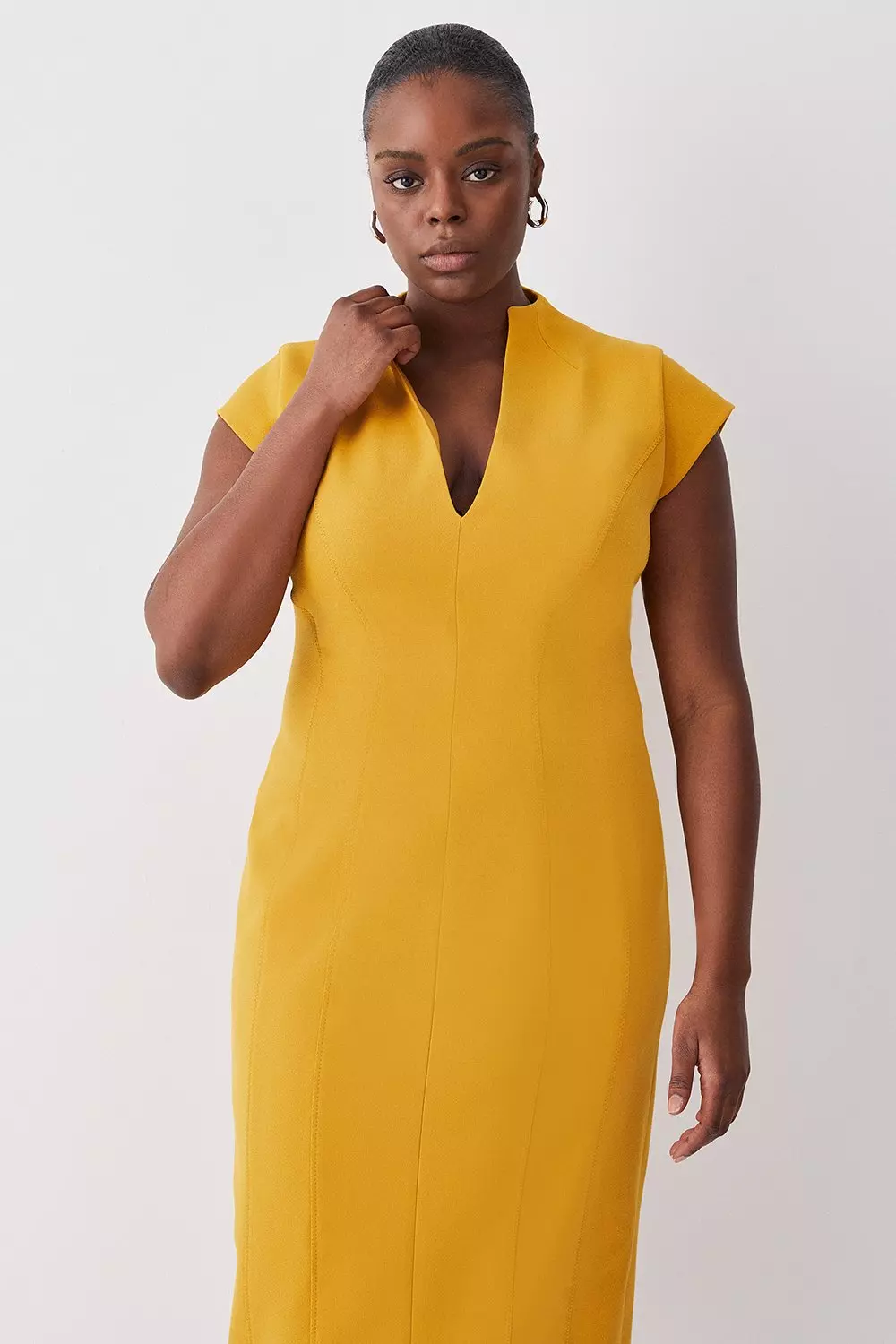 Mustard yellow sheath outlet dress