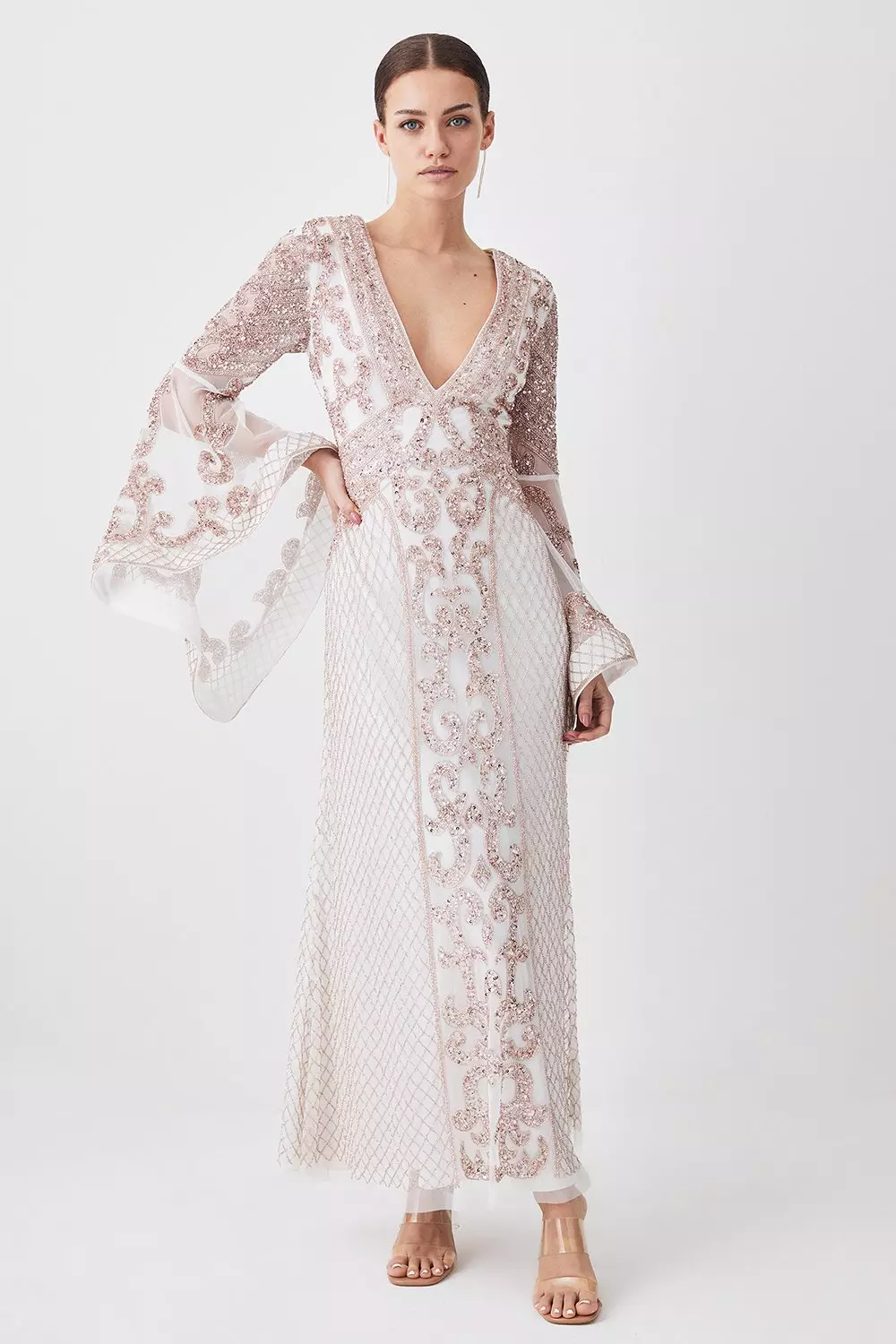 Maxi white outlet kimono