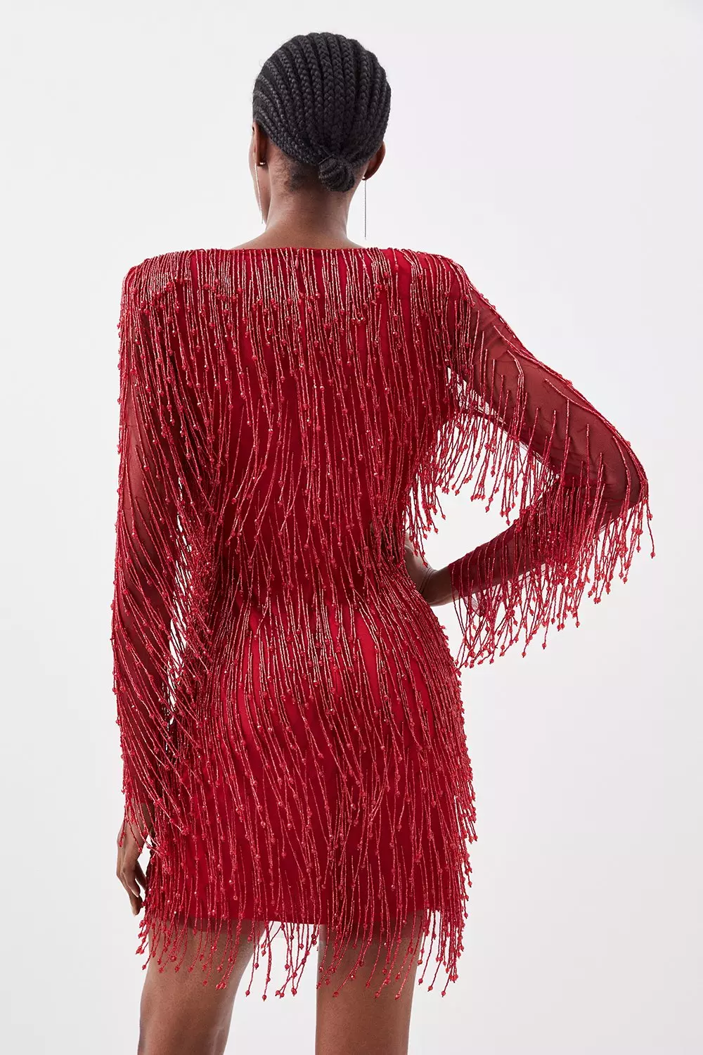 Beaded fringe cheap cocktail dress