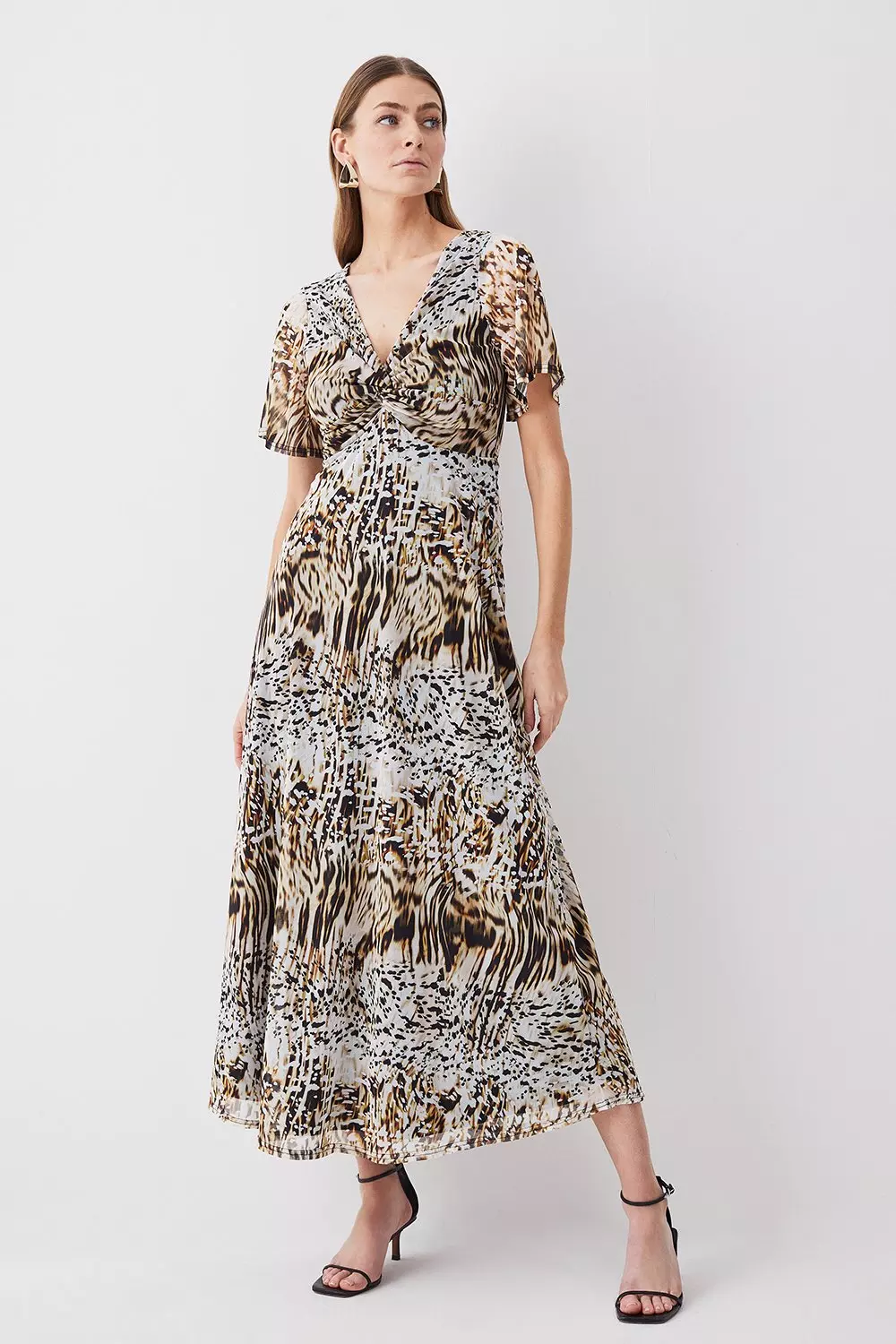 Karen millen snake hot sale print wrap dress