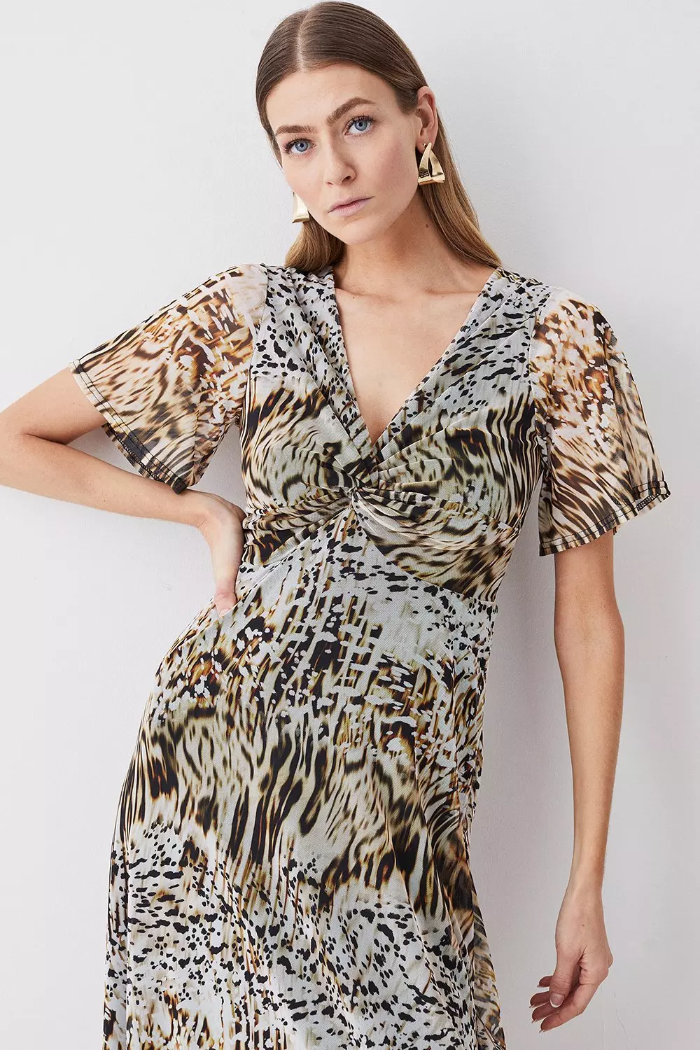 Mesh snake shop print dress