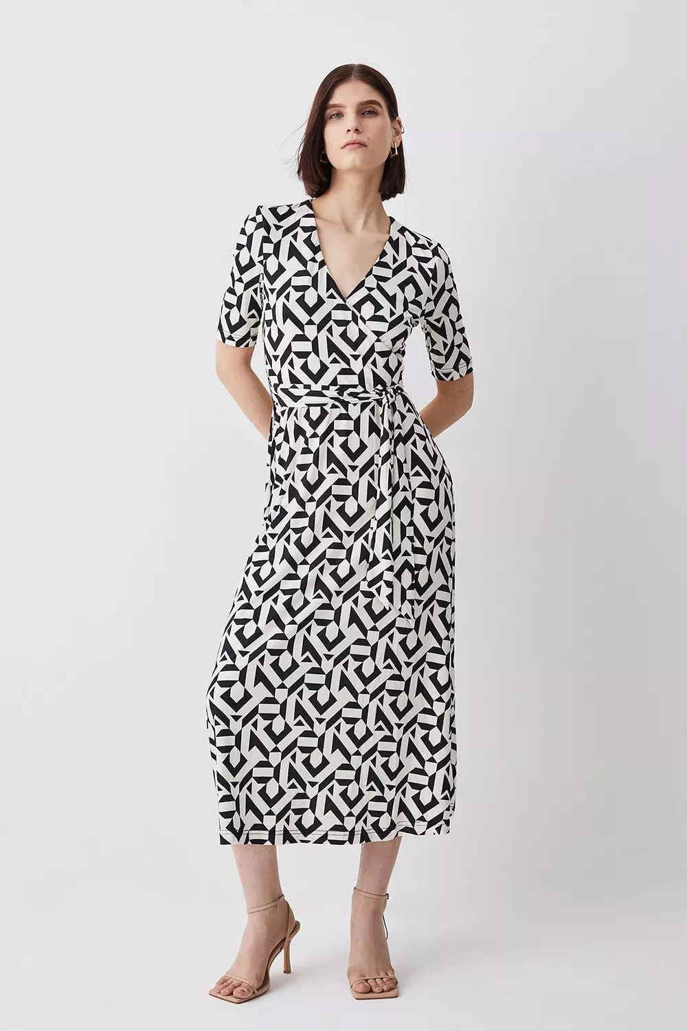 Karen millen a store line wrap dress