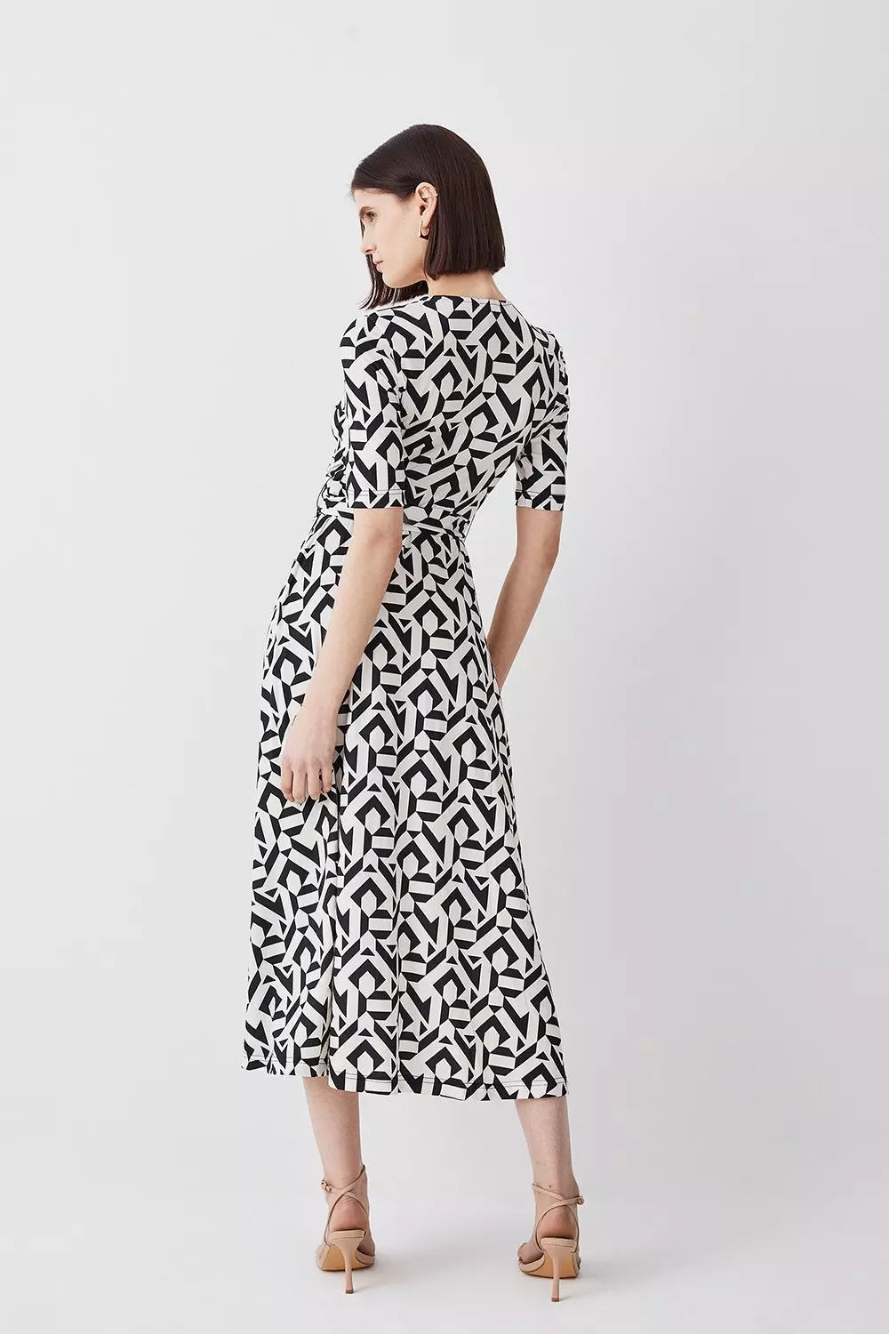 Karen millen animal print midi outlet dress