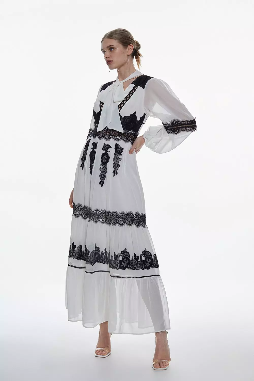 Zara black and white embroidered clearance dress