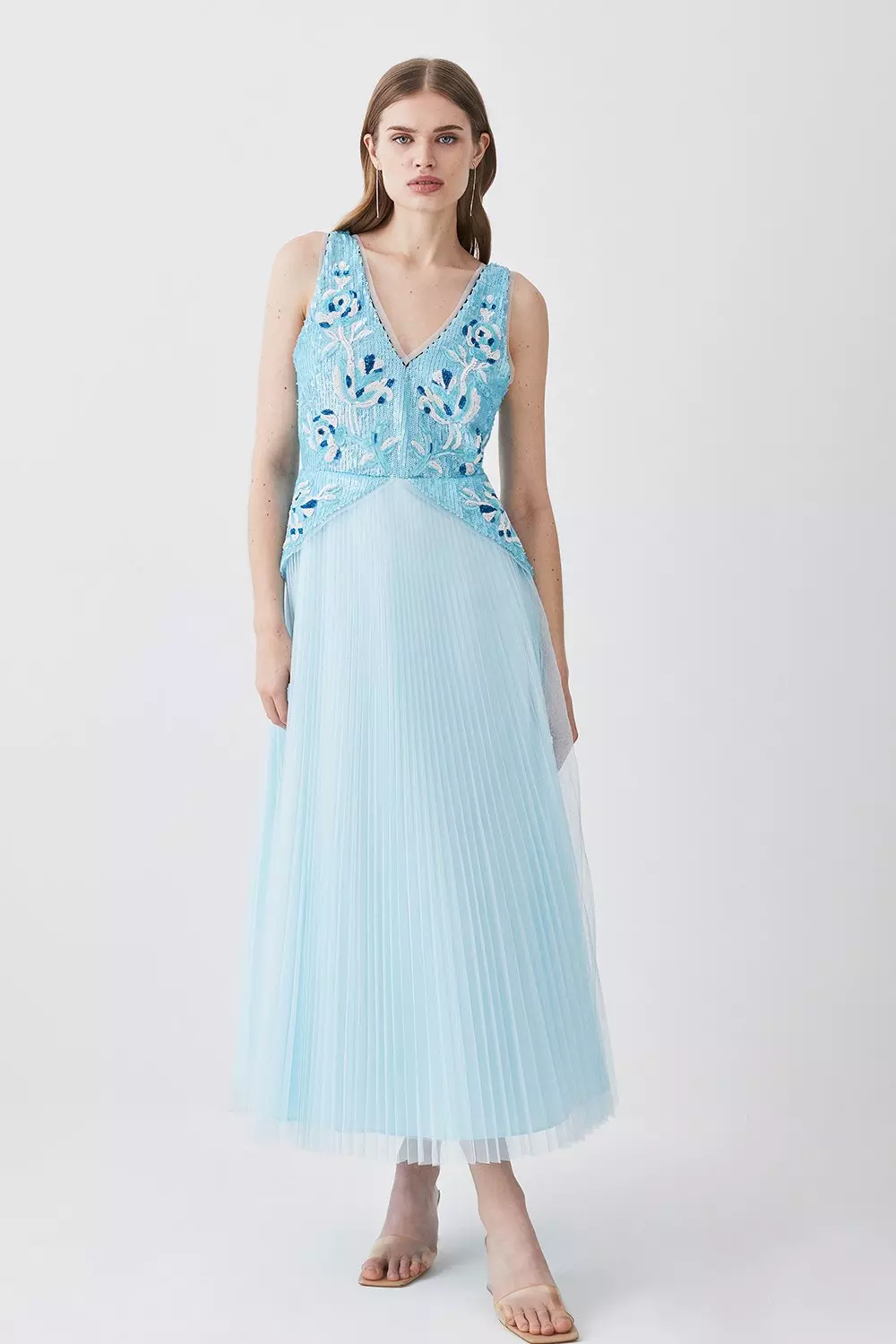 Blue tulle best sale midi dress