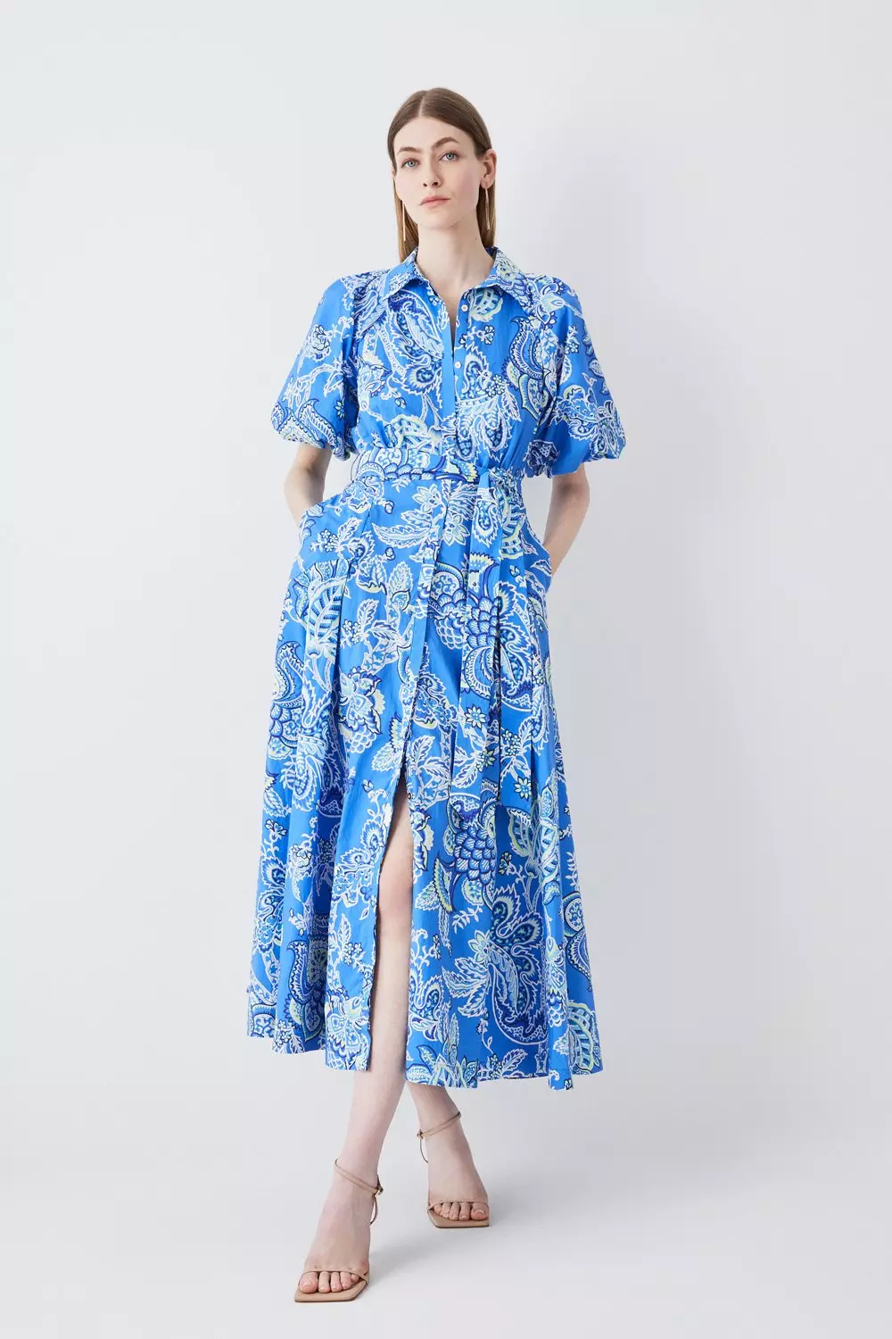 Zara floral blue outlet dress