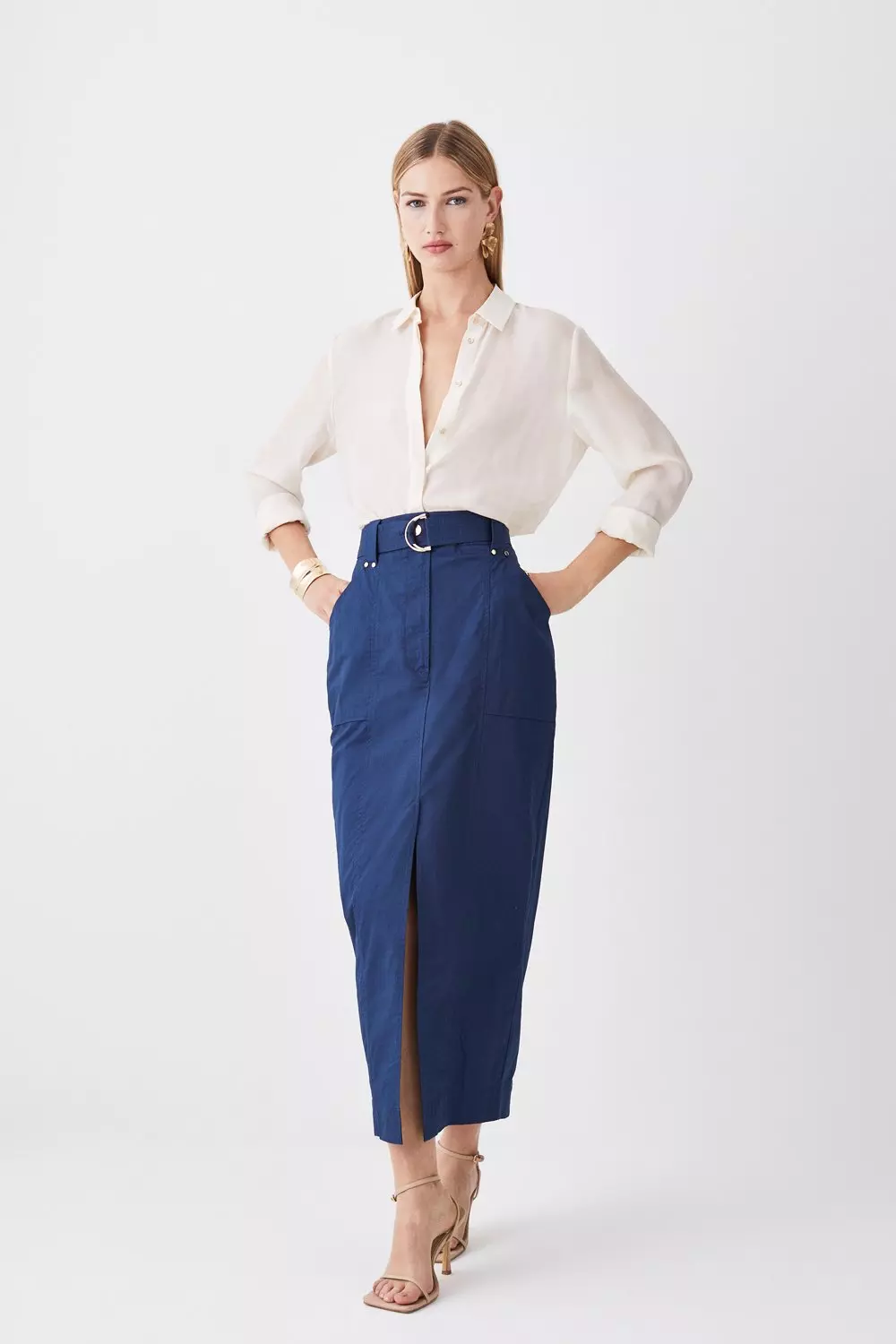 Belted maxi clearance skirt