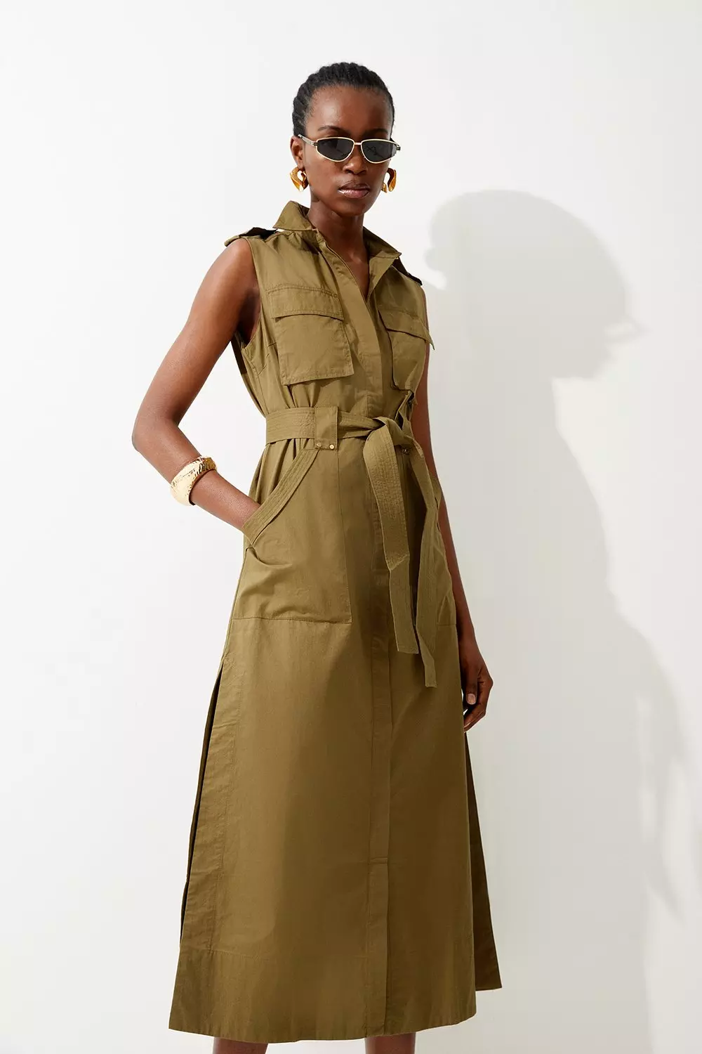 Utility shop dress midi