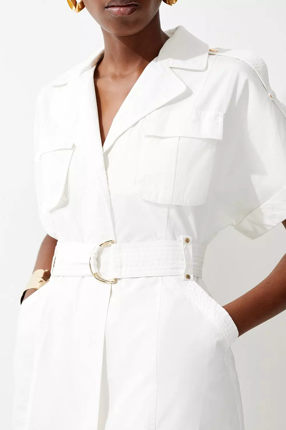 Belted utility outlet dress