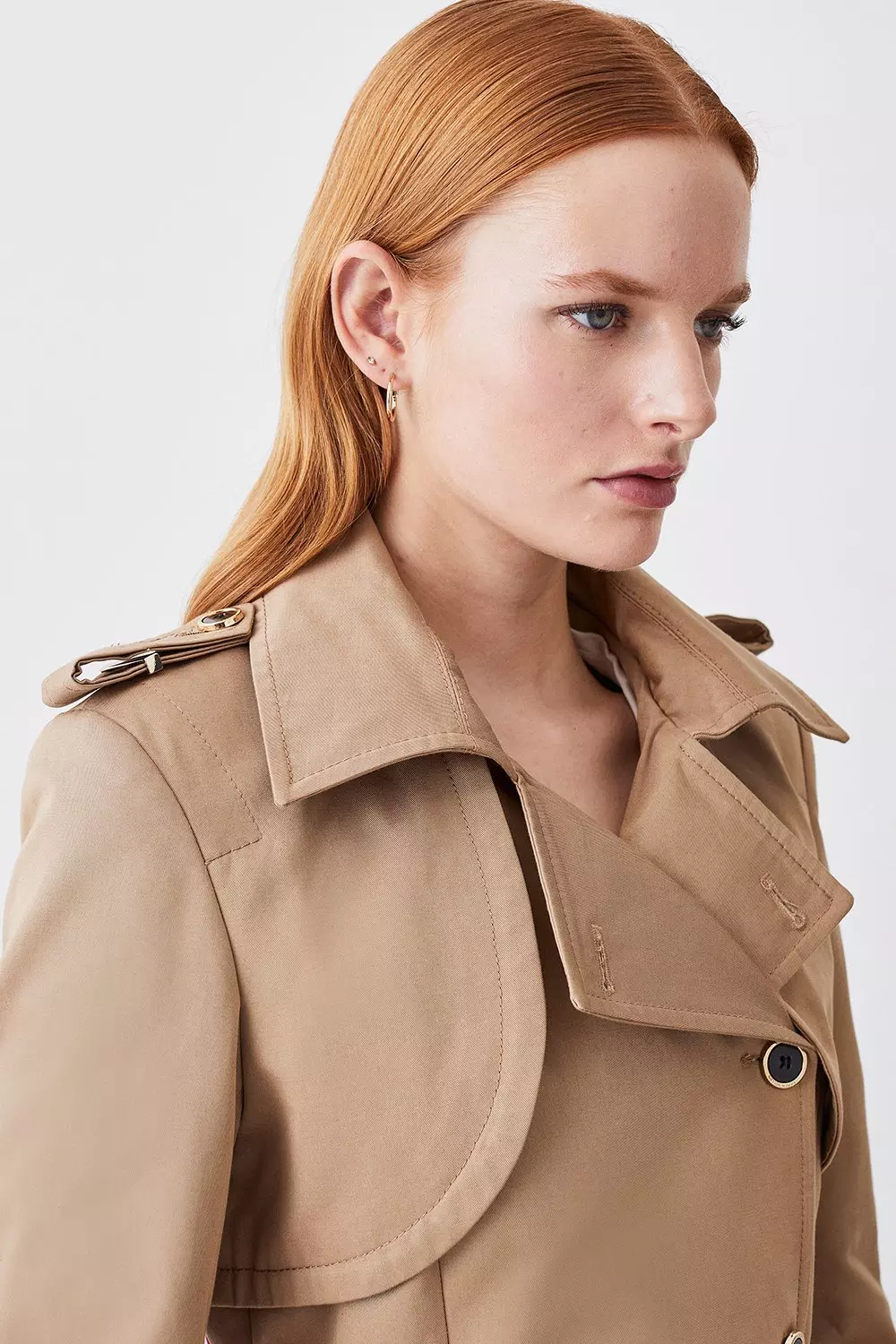 Short tan cheap trench coat