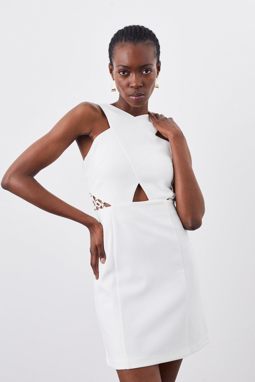 White bodycon outlet graduation dress