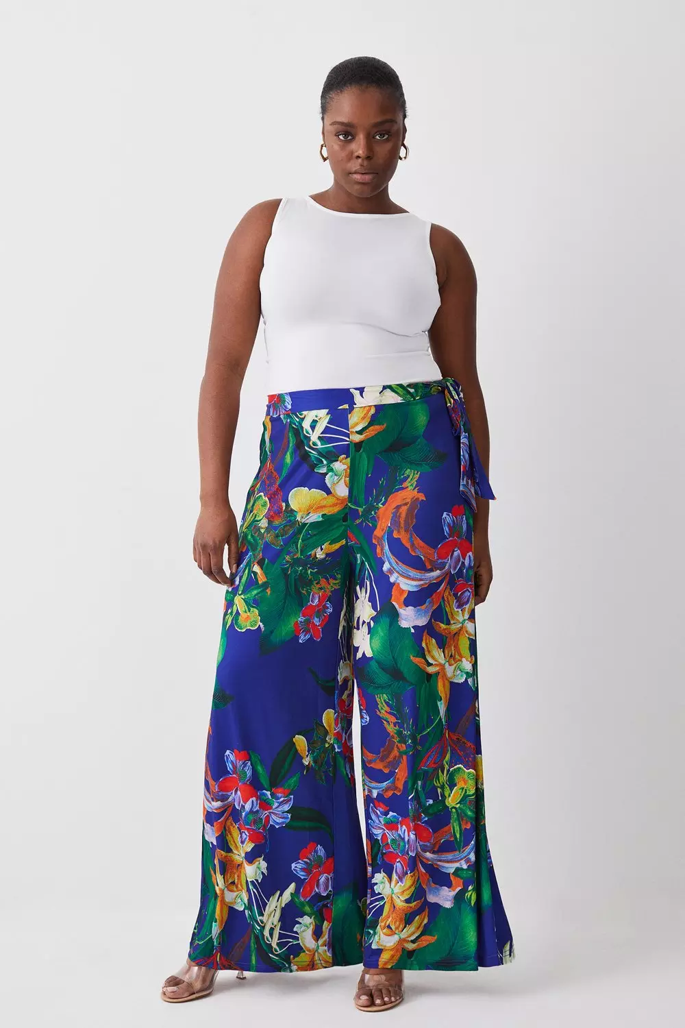 Plus size store printed palazzo pants