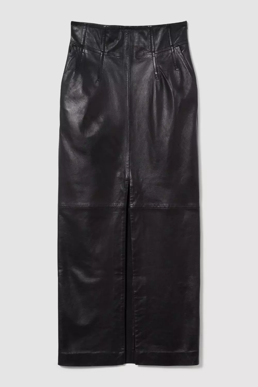 Metallic Faux Leather Midi Skirt | Karen Millen