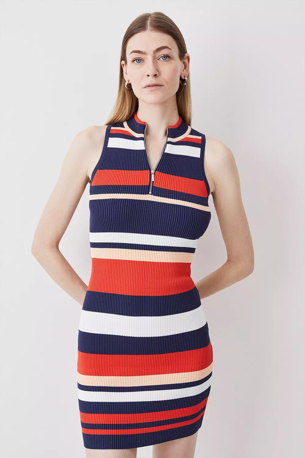 Karen millen shop stripe knit dress