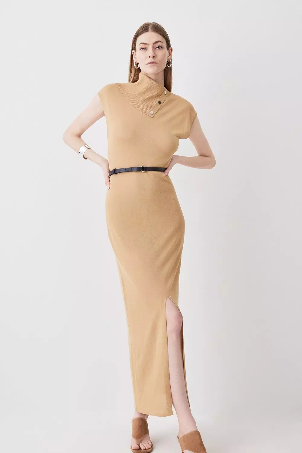 Fine knit midi clearance dress